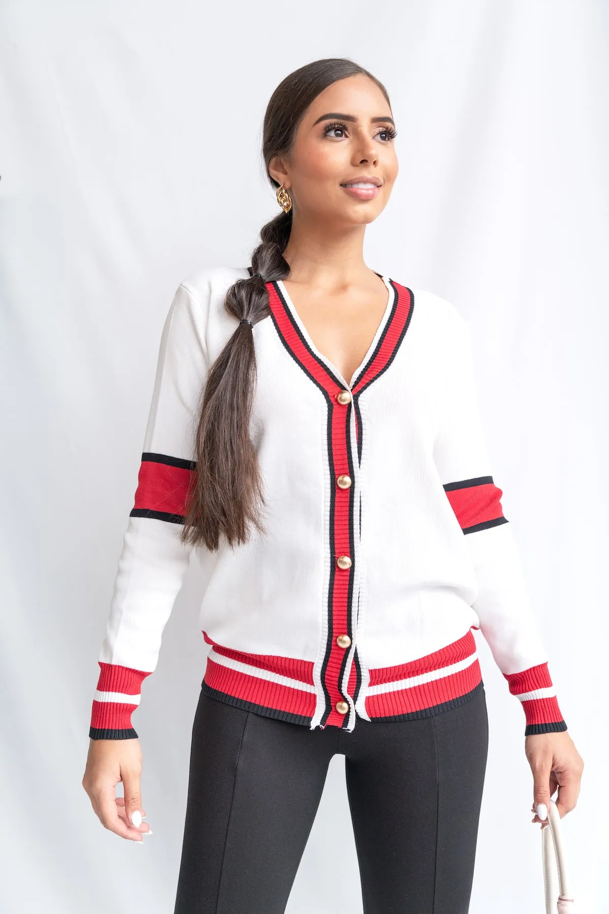 Ribbed ColorBlock Cardigan
