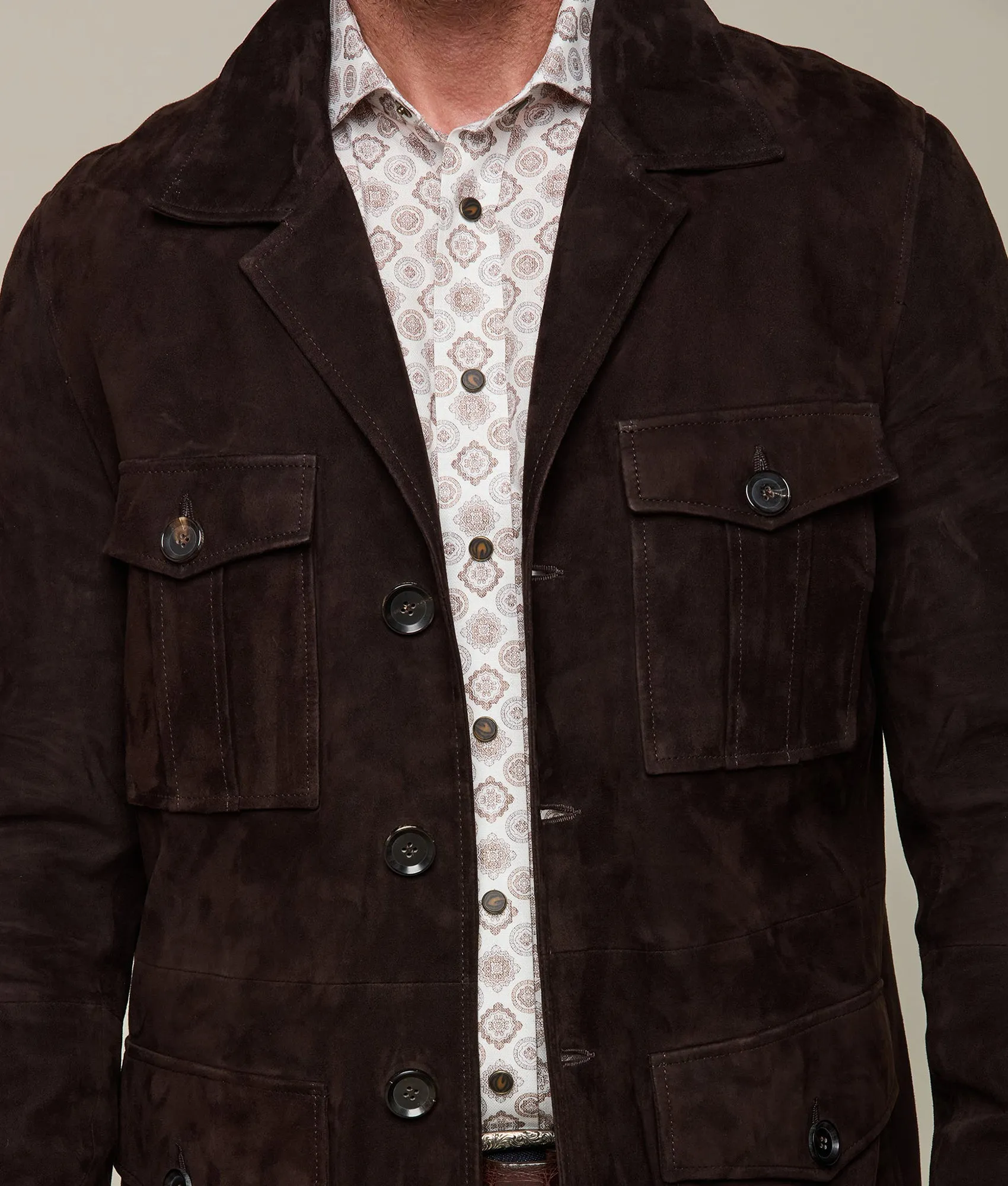 Safari Suede Jacket :: Chocolate