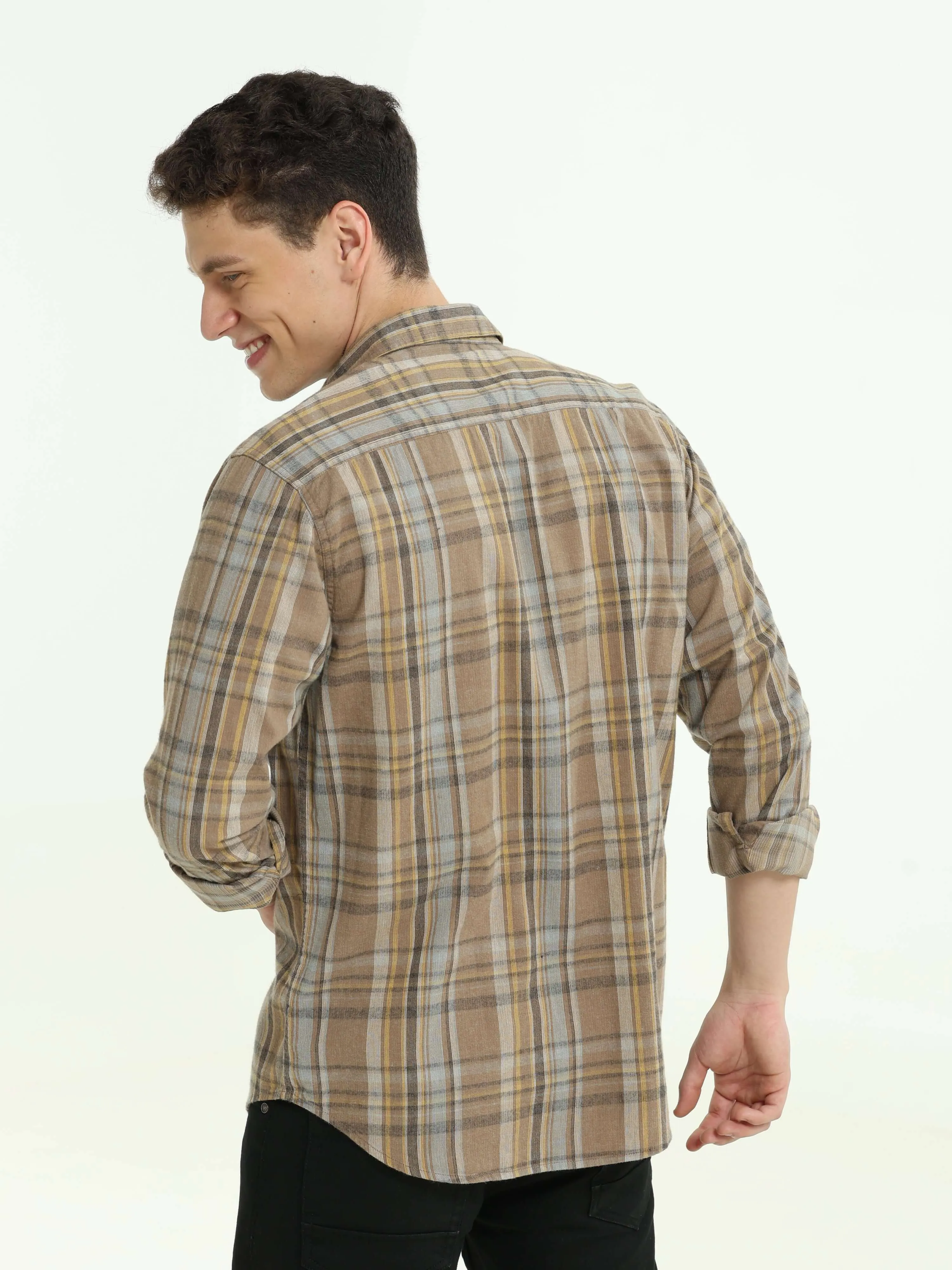 Sage green Check double pocket shirt