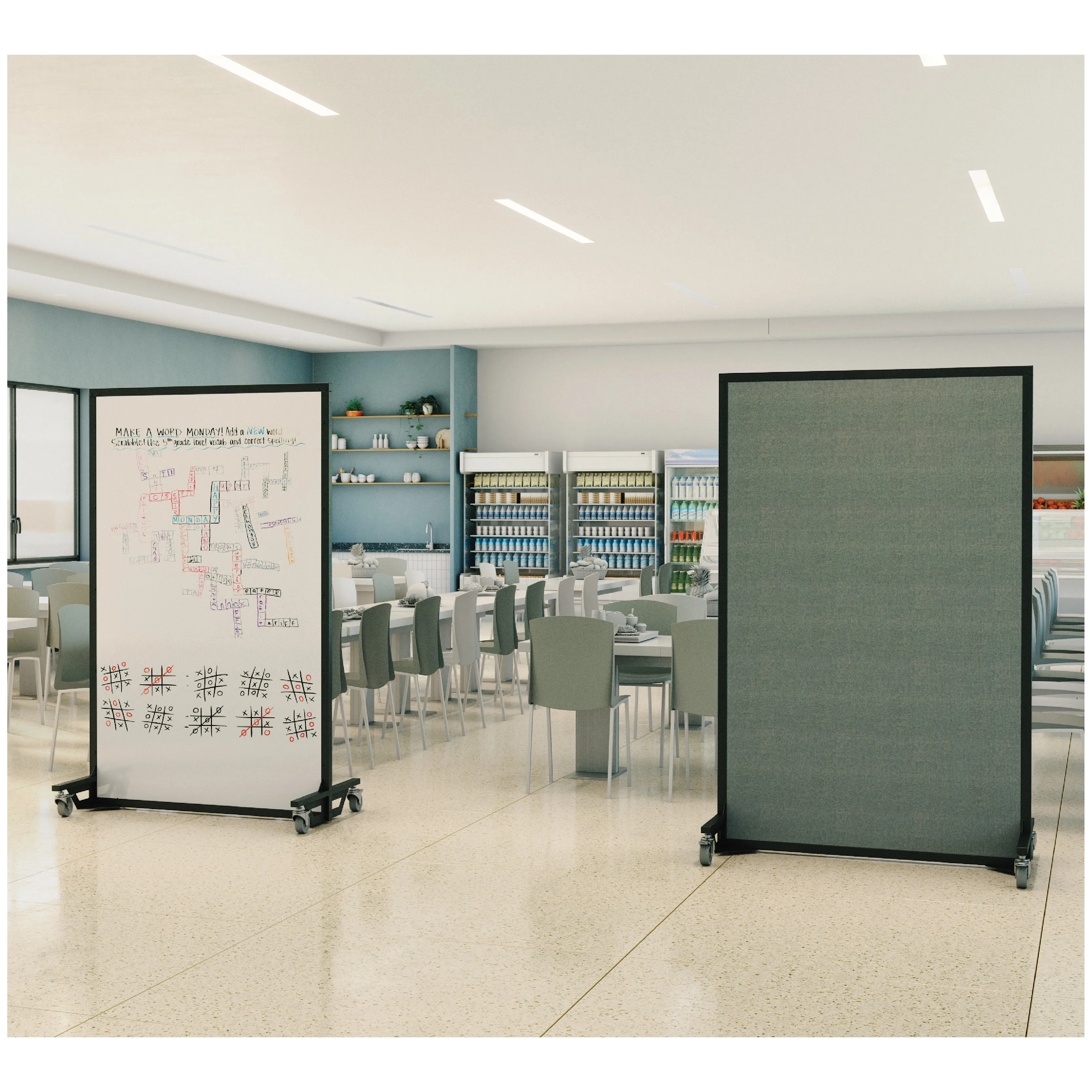 Screenflex Multi-Purpose Ballistic Room Divider on Wheeled Casters | UL 752 LEVEL 3
