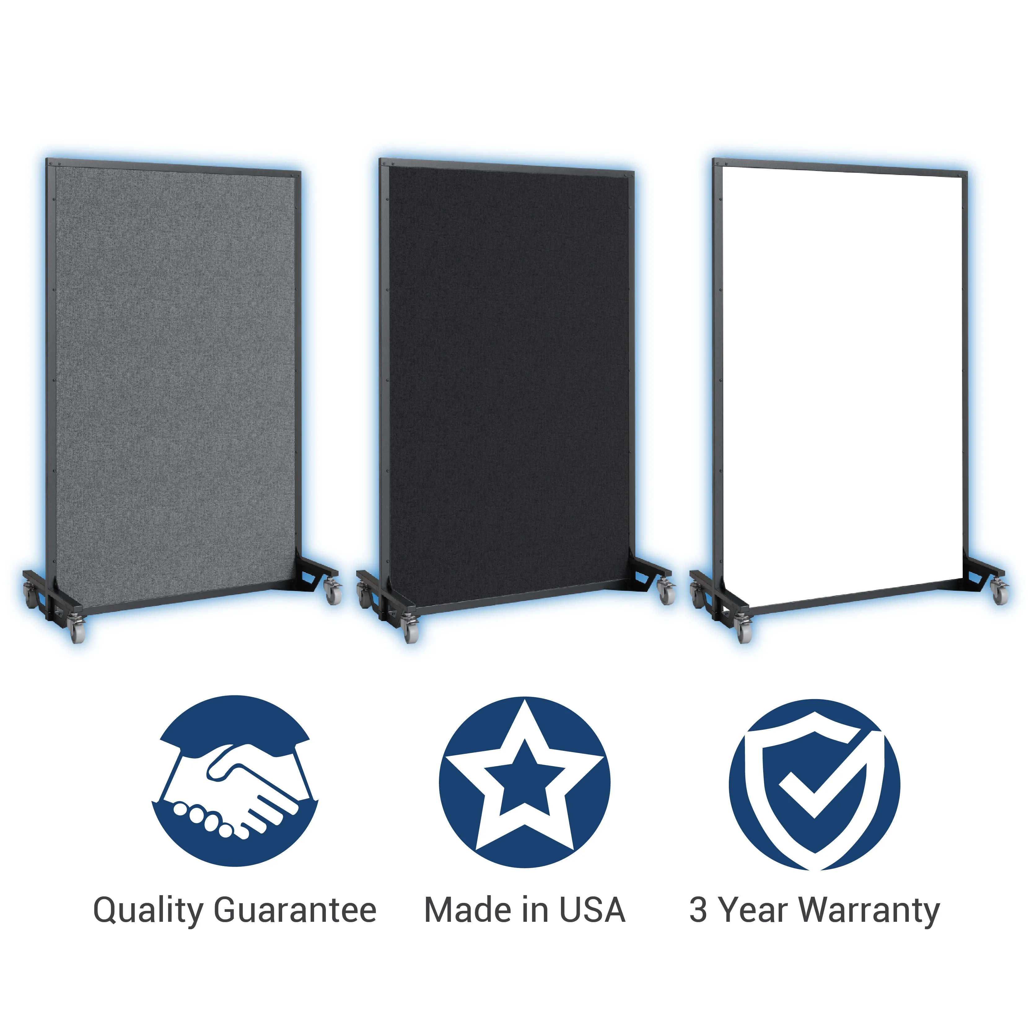 Screenflex Multi-Purpose Ballistic Room Divider on Wheeled Casters | UL 752 LEVEL 3