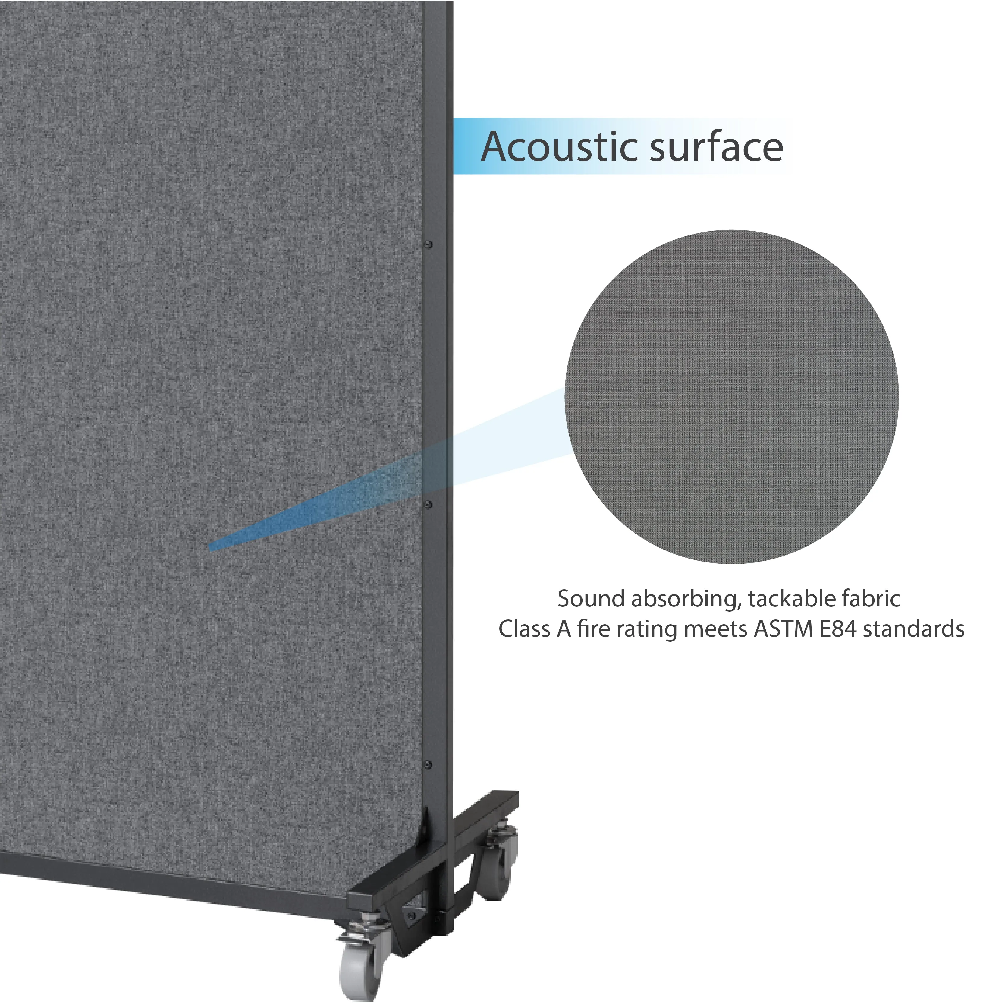 Screenflex Multi-Purpose Ballistic Room Divider on Wheeled Casters | UL 752 LEVEL 3