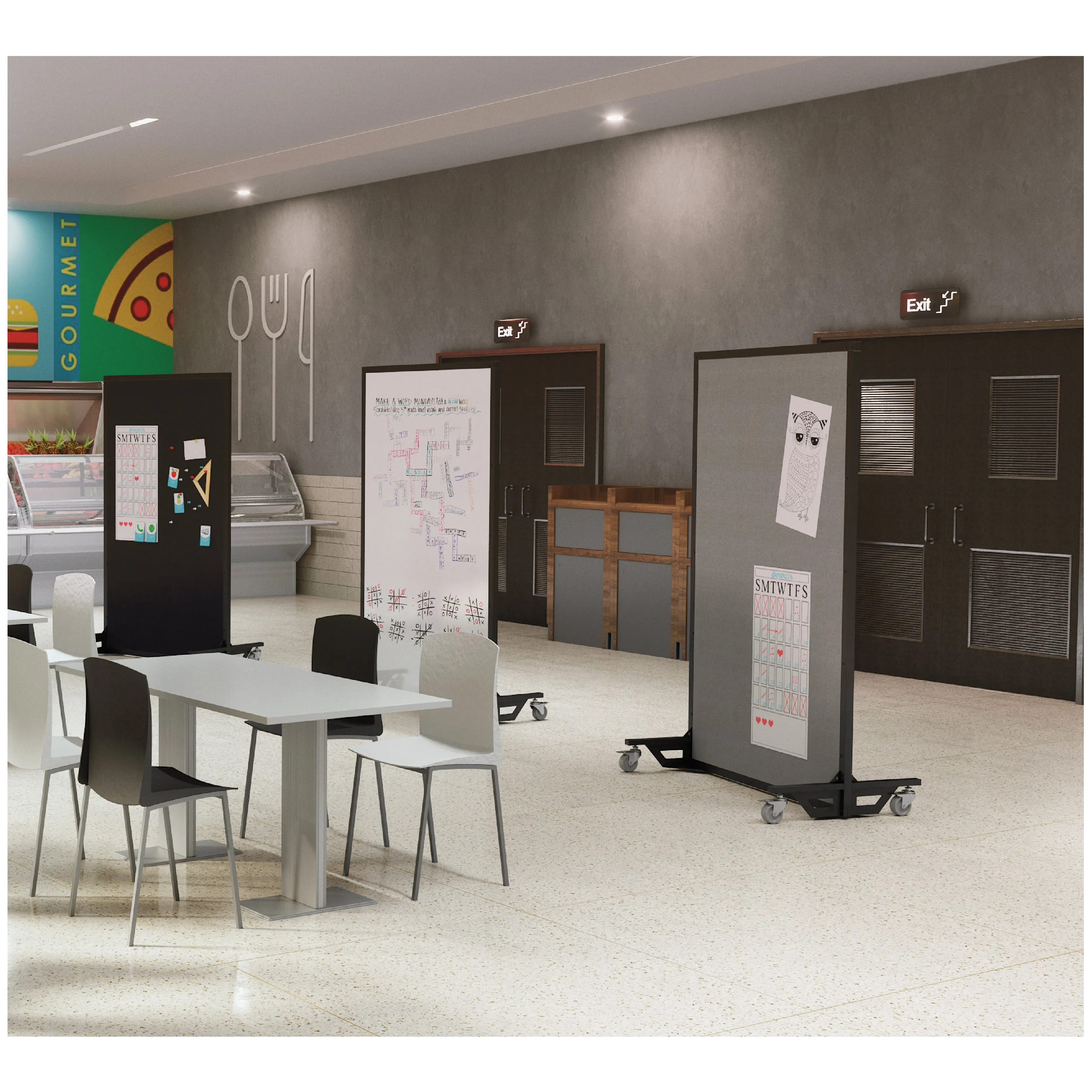 Screenflex Multi-Purpose Ballistic Room Divider on Wheeled Casters | UL 752 LEVEL 3