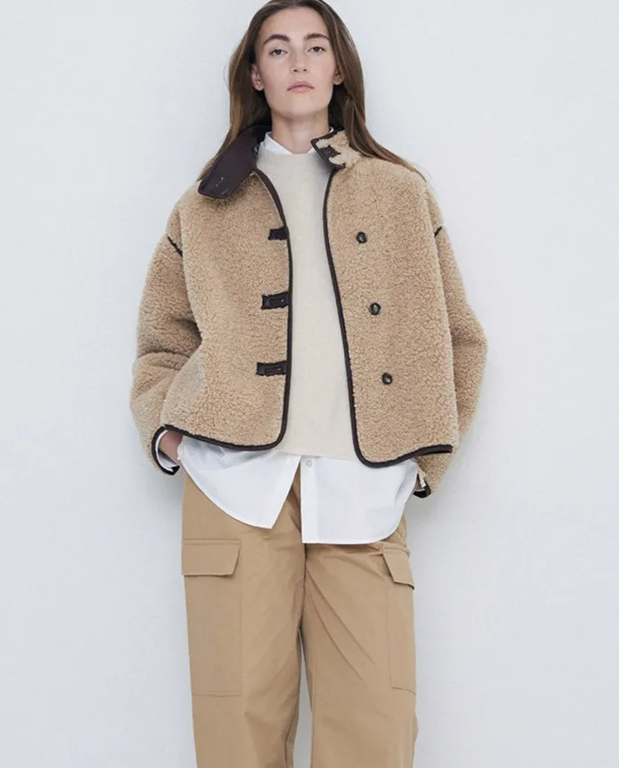 Shearling Jacket in beige by YERSE