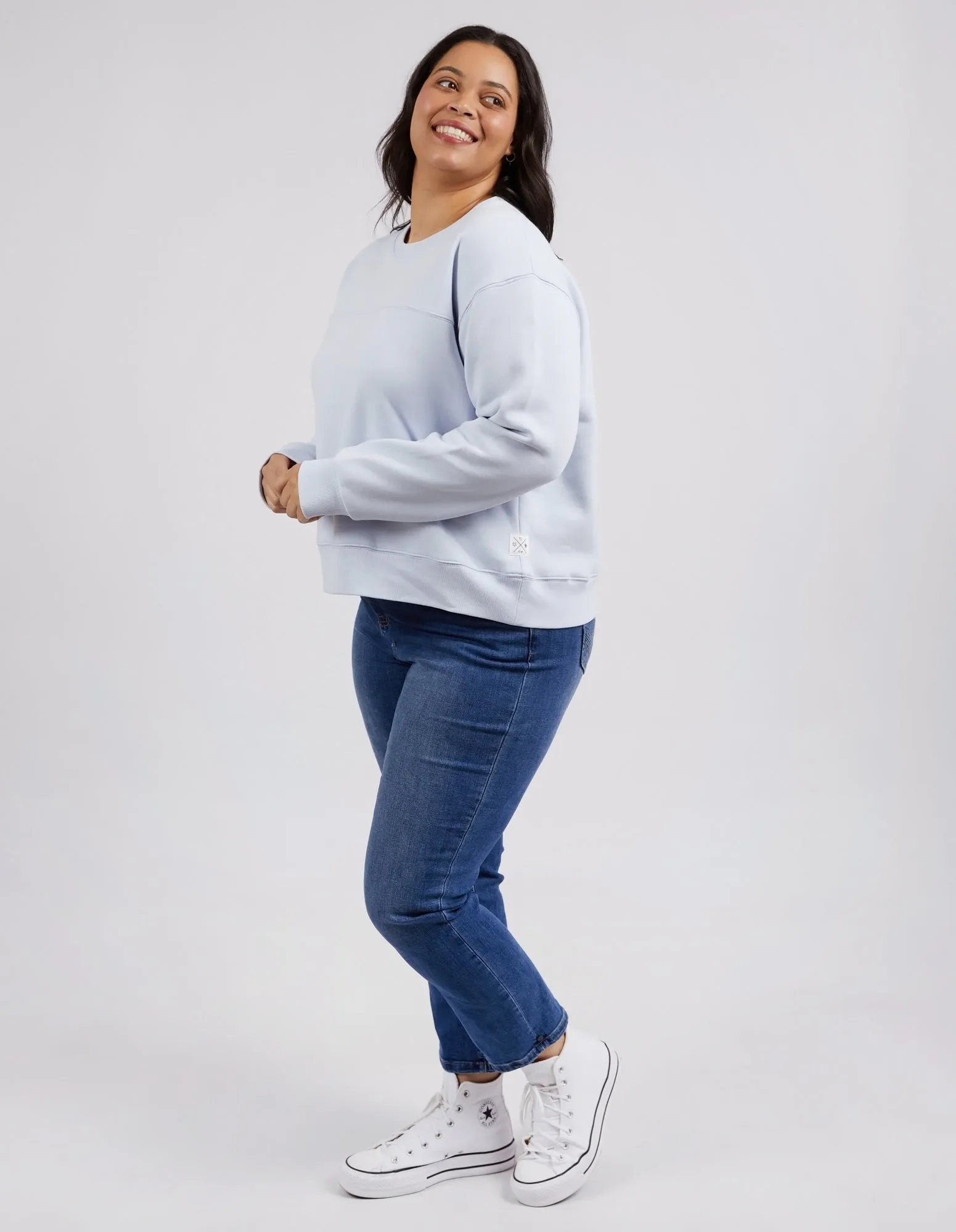 Shelly Fleece Crew Blue Mist