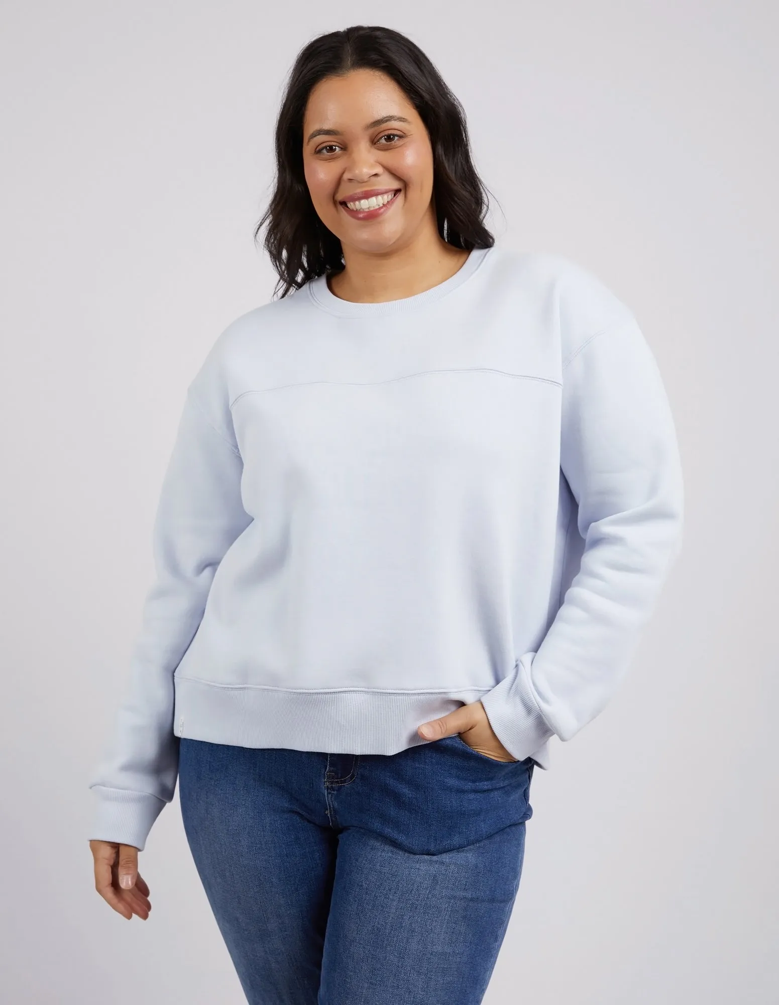 Shelly Fleece Crew Blue Mist