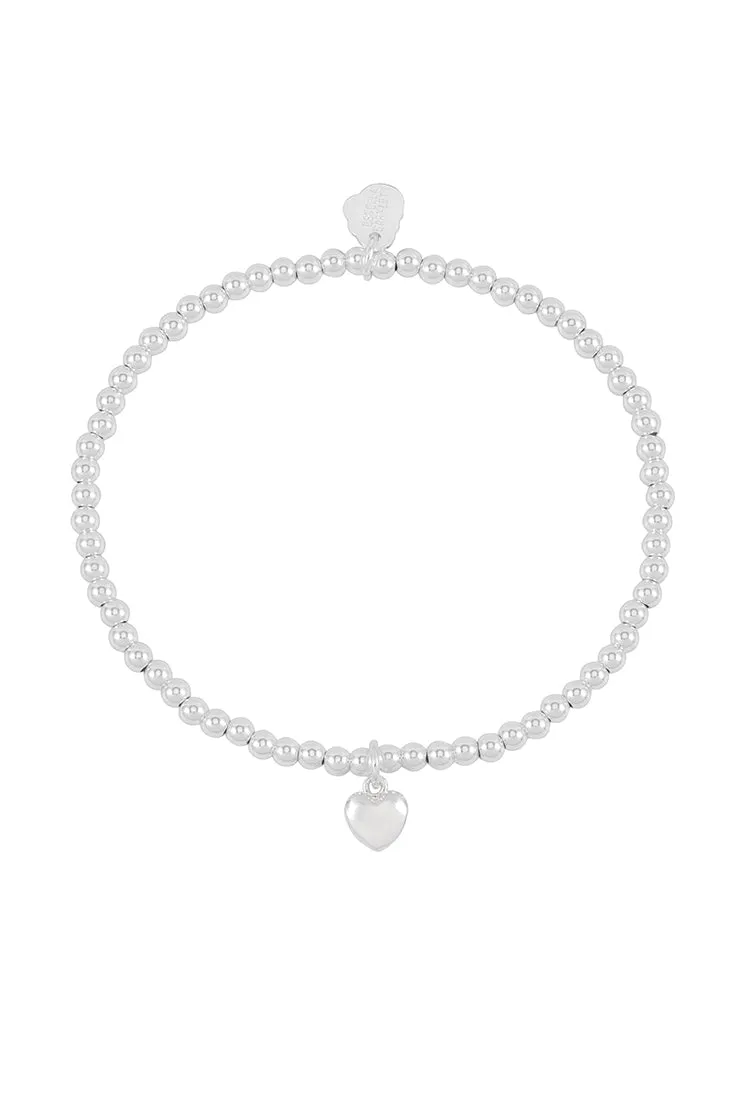 Sienna Beaded Puffy Heart Charm Bracelet