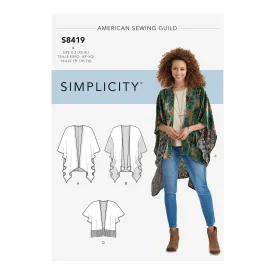 Simplicity Sewing Pattern 8419 Misses' Kimono Style Wrap with Variations