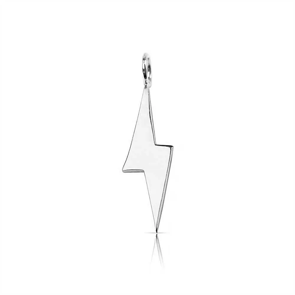SMALL SOLID GOLD LIGHTNING BOLT CHARM