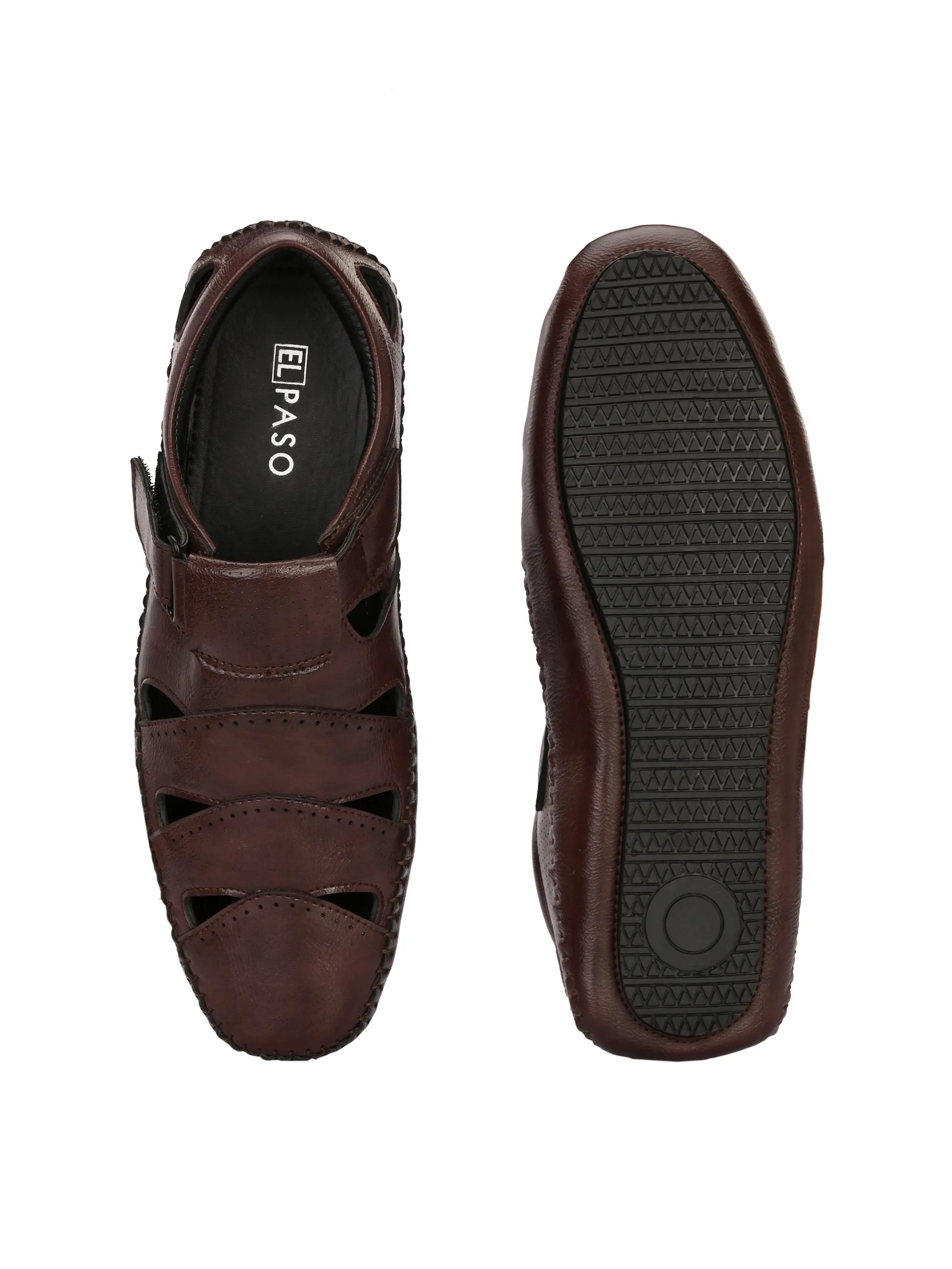 Sophisticated Black Leather Cutout Sandal