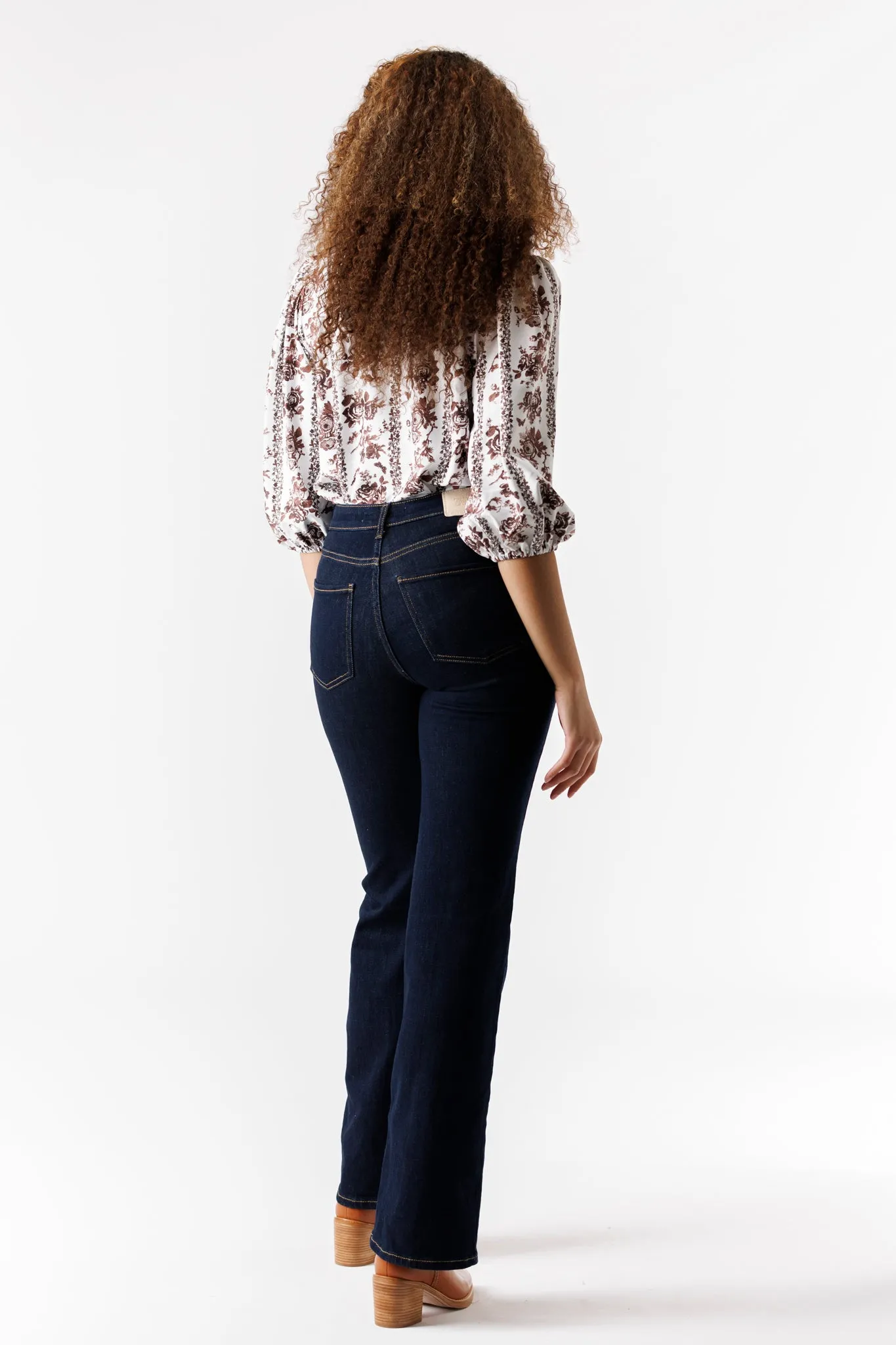 Eliza Floral Chocolate Brown Blouse Top