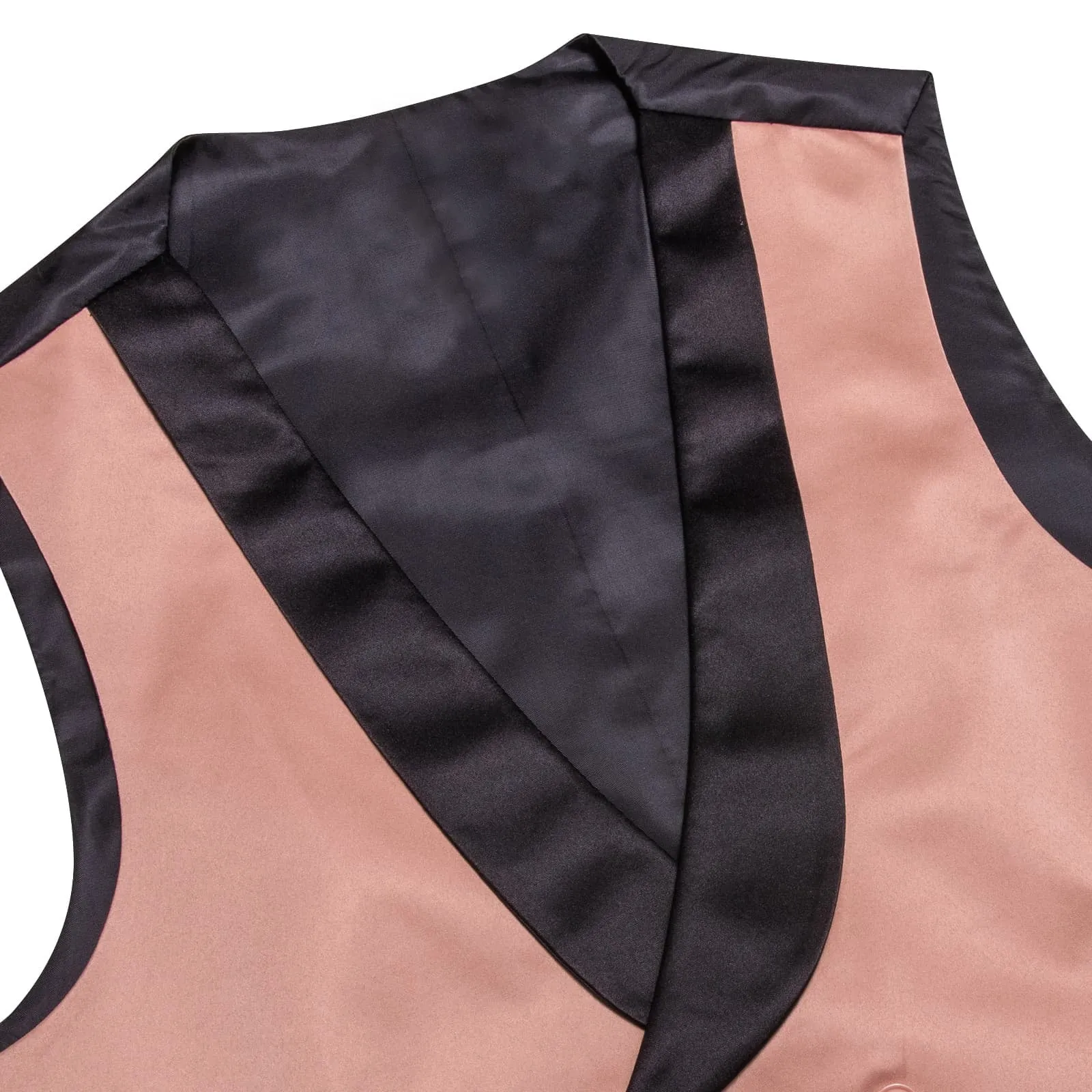 Ties2you Tuxedo Vest Rose Pink Solid Shawl Collar Silk Mens Double Breasted Vest
