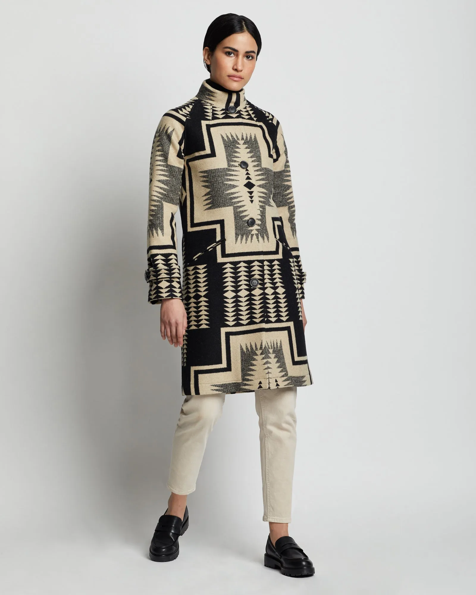 Timberline Jacquard Coat<br>Black/Tan Harding