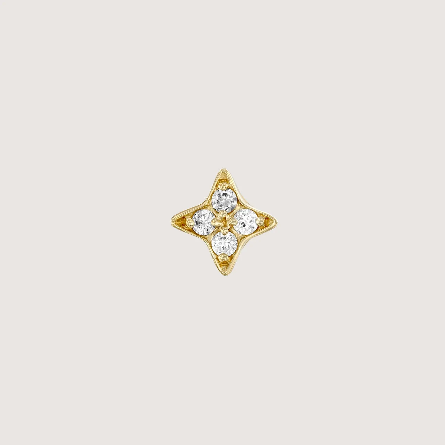Venus Piercing Gold Earring White Diamonds
