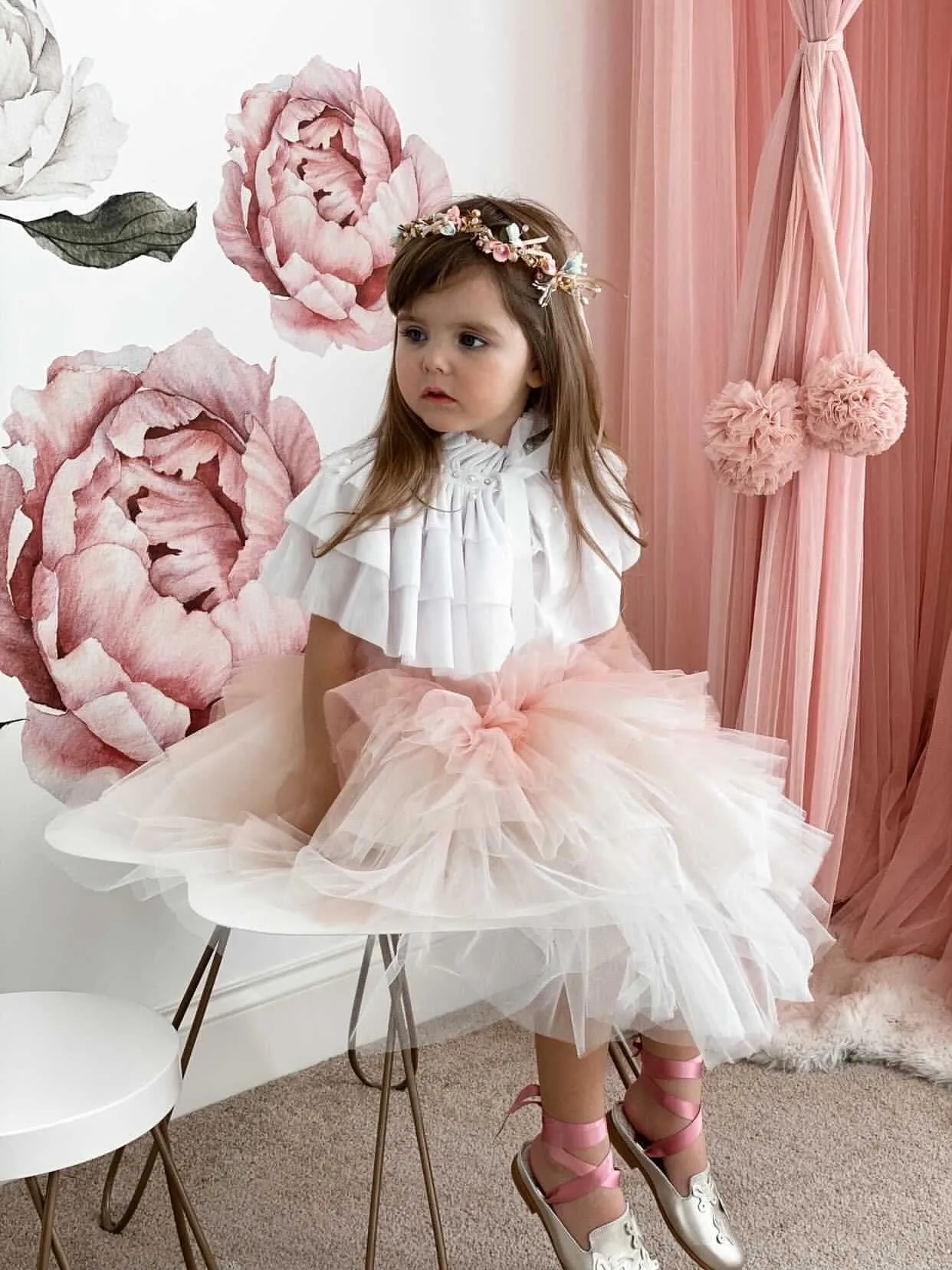 Victorian White Tulle Cape